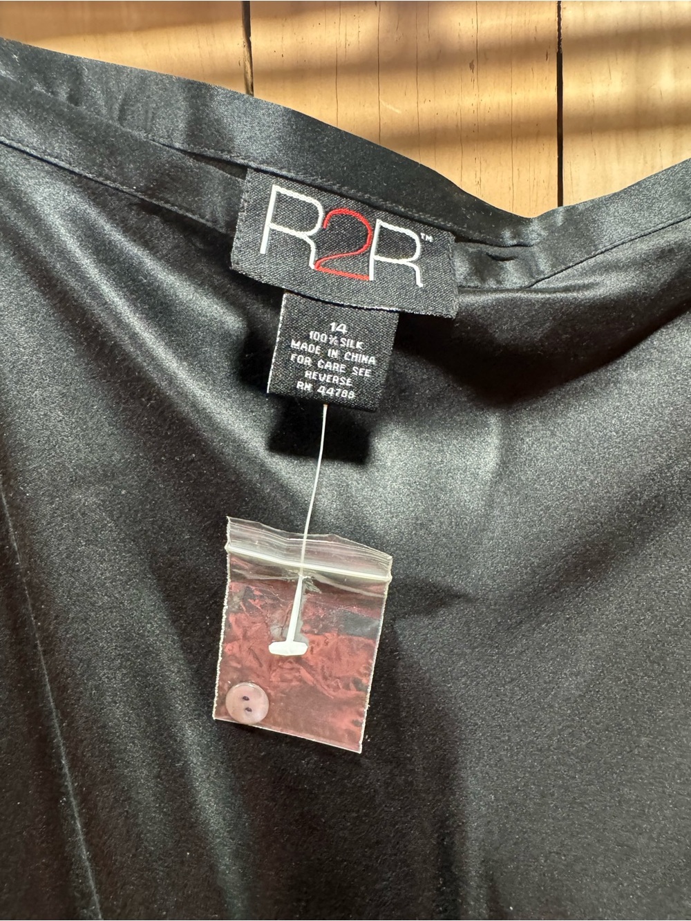 NWT R2 Black A-Line Silk Skirt
